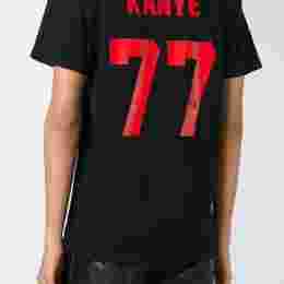 ◆11주년◆풋볼 칸예 레드넘버 반팔티 블랙 KANYE 77