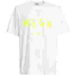 ◆14주년◆로고 프린트 티셔츠 화이트/옐로우 3240MM510F 227298 01