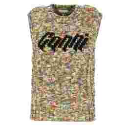 ◆당일◆22FW 로고 자수 슬리브리스 니트 멀티컬러 K1778 999