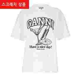 ◆스크래치◆칵테일 프린팅 로고 티셔츠 브라이트화이트 T3878 151