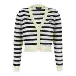 ◆당일◆25FW 가엘 GAELLE 로고 스트라이프 가디건 블랙화이트 COGDK F22312 TAI