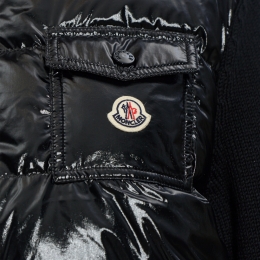 ◆당일◆26SS 로고 패치 믹스 니트 패딩자켓 블랙 9B000 23 M7774 999