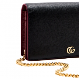 ◆당일◆26SS GG 마몬트 체인 월렛&크로스백 블랙/버건디 497985 AAE5F 1062