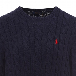 26SS 포니 자수 케이블 니트 네이비 710775885 001