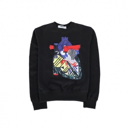 ◆15주년◆일러스트 프린팅 맨투맨 블랙 2041MDM64 164298 99