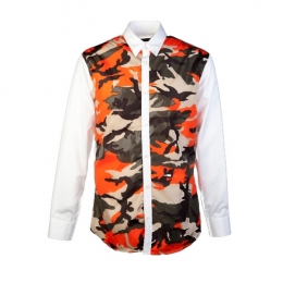 ◆14주년◆포플린 카모플라쥬 나일론 셔츠 오렌지 74DL0603