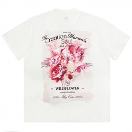 ◆당일◆ 25SS 플라워 백로고 티셔츠 아이보리 W251TS06 761I