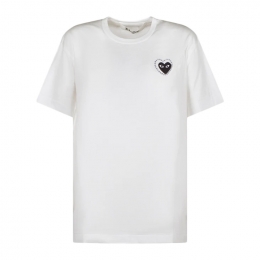 ◆당일◆25SS 블랙 하트 비즈로고 반팔 화이트 AX-T802-051-1