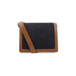 ◆당일◆로고 프린팅 데님 미니 트렁크백 브라운 SBMP0075L2 P4891 Z569M