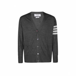 ◆당일◆26SS 사선 완장 클래식 메리노 울 가디건 다크그레이 MKC002A Y1014 022