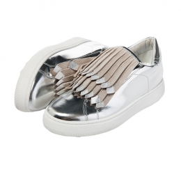 ◆14주년◆여성 프린지 스니커즈 실버/그레이 NBLD PM01