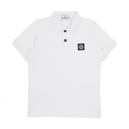 ◆키즈◆키즈 로고 패치 반팔 카라티 화이트 K1S16 2200002 S0018 V1001