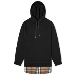 ◆당일◆24SS 백 체크 패널 오버핏 후드티 블랙 8044990
