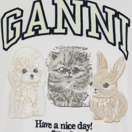 ◆당일◆25FW 애니멀 프린트 티셔츠 브라이트화이트 T4237 151