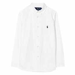 ◆키즈◆23FW 키즈 포니 자수 옥스포드 셔츠 화이트 819238 001