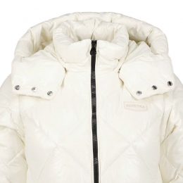 ◆당일◆콘자 CONZA 로고 패치 벨티드 후드 롱 패딩 자켓 베이지 VDDJ95636K0001 BGL