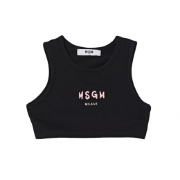 ◆키즈◆여성 크롭 저지 탑 블랙/핑크 S6MSJGTO011 11088