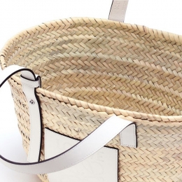 ◆당일◆25SS 스퀘어 로고 바스켓 토트백 네추럴/화이트 A223S92X04 2163