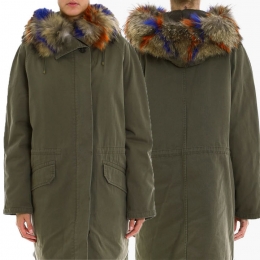 ◆11주년◆퍼 후드 패딩 야상 자켓 카키 18WAF10890 R05X B0101