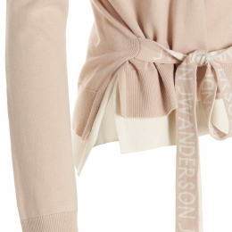 ◆당일◆22SS 로고 레이어드 벨티드 크루넥 니트 베이지/오프화이트 KW0580 YN0184 128