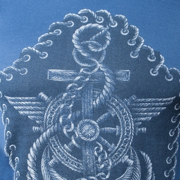 ◆14주년◆앵커 프린팅 티셔츠 블루 S4HJ601 I218 155