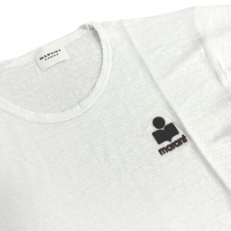 ◆당일◆26SS 콜디아 KOLDIA 린넨 반팔 티셔츠 화이트/버건디 TS0315FA A1M09E WHBY