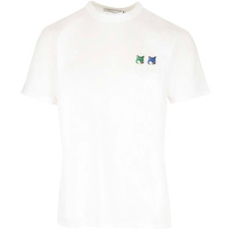 ◆당일◆24SS 더블 폭스 패치 티셔츠 화이트 KM00101KJ0008 P100
