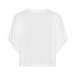 26SS KYANZAE 로고 린넨 티셔츠 화이트 TS0313FA A1N09E 20WH