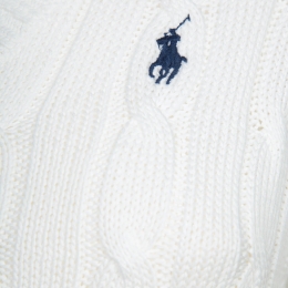 ◆당일◆25FW 포니 로고 자수 브이넥 니트 화이트 211971870 003