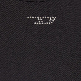 ◆당일◆24SS T-UNCUTIE 큐빅 로고 티셔츠 블랙 A12493 0AFAA 9XX
