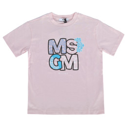 ◆키즈◆24SS 키즈 플라워 로고 프린팅 티셔츠 핑크 S4MSJGTH071 709