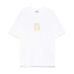 ◆키즈◆여성 그라데이션 로고 프린팅 티셔츠 화이트 S5MSJGTH218 001