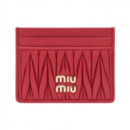 ◆당일◆26SS 마틀라세 금장 로고 카드지갑 레드 5MC076 AFPP F0011