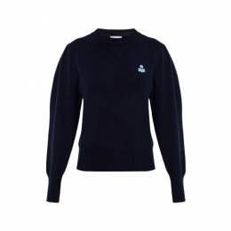 ◆당일◆26SS 켈라야 KELAYA 로고 자수 풀오버 니트 미드나잇/더스키블루 PU0039FA A3L75E MIDL