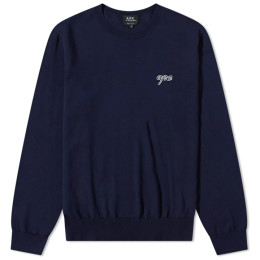 ◆당일◆23FW 로고 자수 크루넥 니트 네이비 COEDF H23020 IAJ