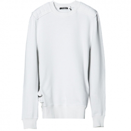 ◆12주년◆어깨 패치 사이드 펀칭 맨투맨 화이트 S4HJ648C417