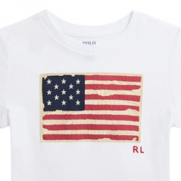 ◆키즈◆25SS 키즈 플래그 아플리케 티셔츠 화이트 901144 005