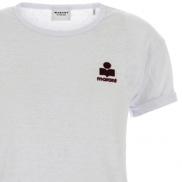 ◆당일◆26SS 콜디아 KOLDIA 로고 린넨 티셔츠 화이트/버건디 TS0315FA A1N09E WHBY