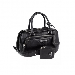 ◆당일◆25FW 삼각 로고 앤티크 토트&크로스백 블랙 1BB099 UVL F0002