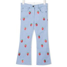 ◆키즈◆22SS 여성 스트로베리 패턴 데님 팬츠 8Q6BR0 Z0153 606RO