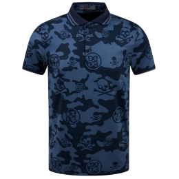 ◆당일◆23SS 카모 스컬 아이콘 로고 폴로 티셔츠 다크네이비 G4MS23K066 TWLT