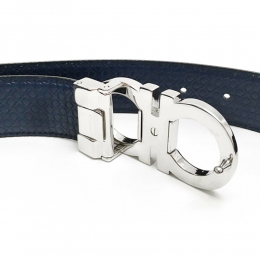 ◆당일◆25FW 은장 더블 간치니 양면 벨트 블랙/네이비 67-9535 0714462