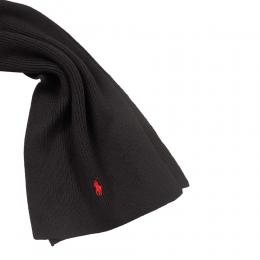 ◆당일◆25FW 포니 자수 클래식 골지 머플러 블랙 710981757 005