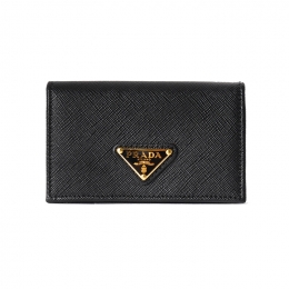 ◆당일◆26SS 사피아노 삼각로고 카드지갑 블랙 1MC122 QHH F0002