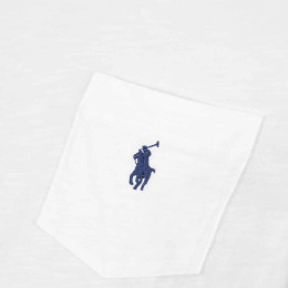 ◆당일◆24SS 포니 자수 포켓 티셔츠 화이트 710795137 001