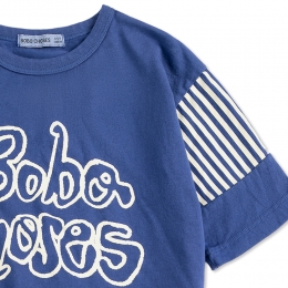 키즈 로고 바이 핸드 티셔츠 네이비블루 B126AC138 411