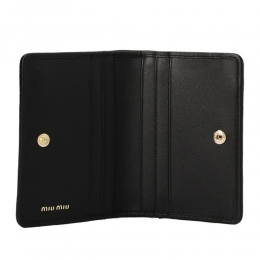 ◆당일◆25FW 금장 로고 마틀라쎄 카드지갑 블랙 5MC103 AFPP F0002