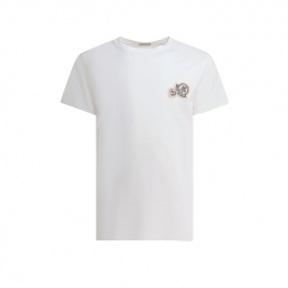 ◆당일◆26SS 더블 로고 패치 티셔츠 화이트 8C000 35 8390Y 001