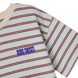 ◆키즈◆키즈 로고 프린트 스트라이프 티셔츠 라이트블루 B126AC013 451