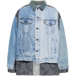 ◆당일◆24SS 패치워크 디테일 언발란스 데님 자켓 인디고 NS297 INDIG